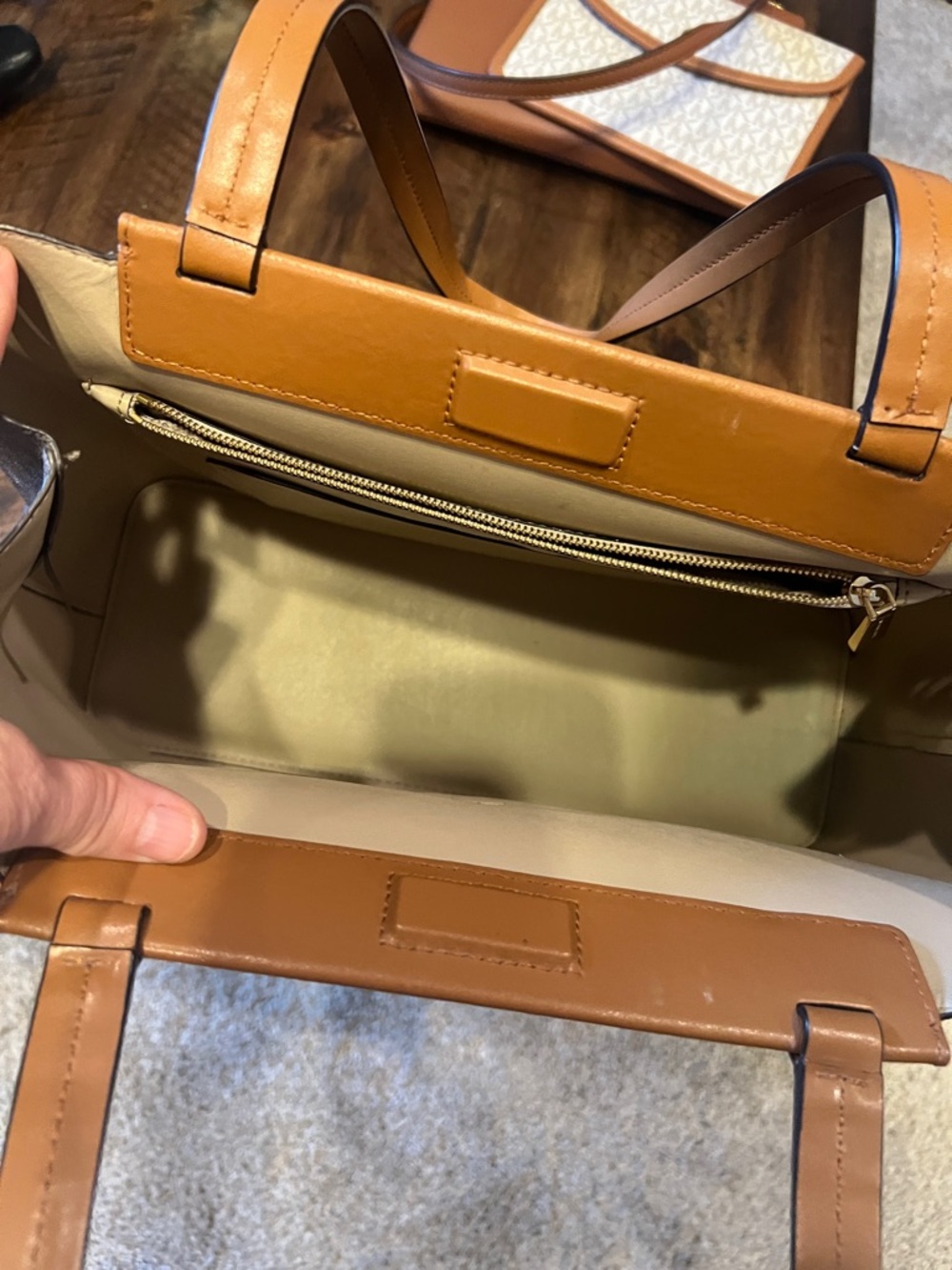 Michael Kors Meredith Medium Logo and Leather Tote Bag SEE DESCRIPTION - Picture 13 of 15